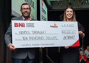 BNI Taranaki region’s Comedy for a Cause evening raised $10,000 in 2022 for Hospice Taranaki.
