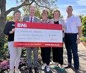 BNI Hawkes Bay region held a Big Breakfast event in 2022  and raised $18,480 for Cranford Hospice in the process.